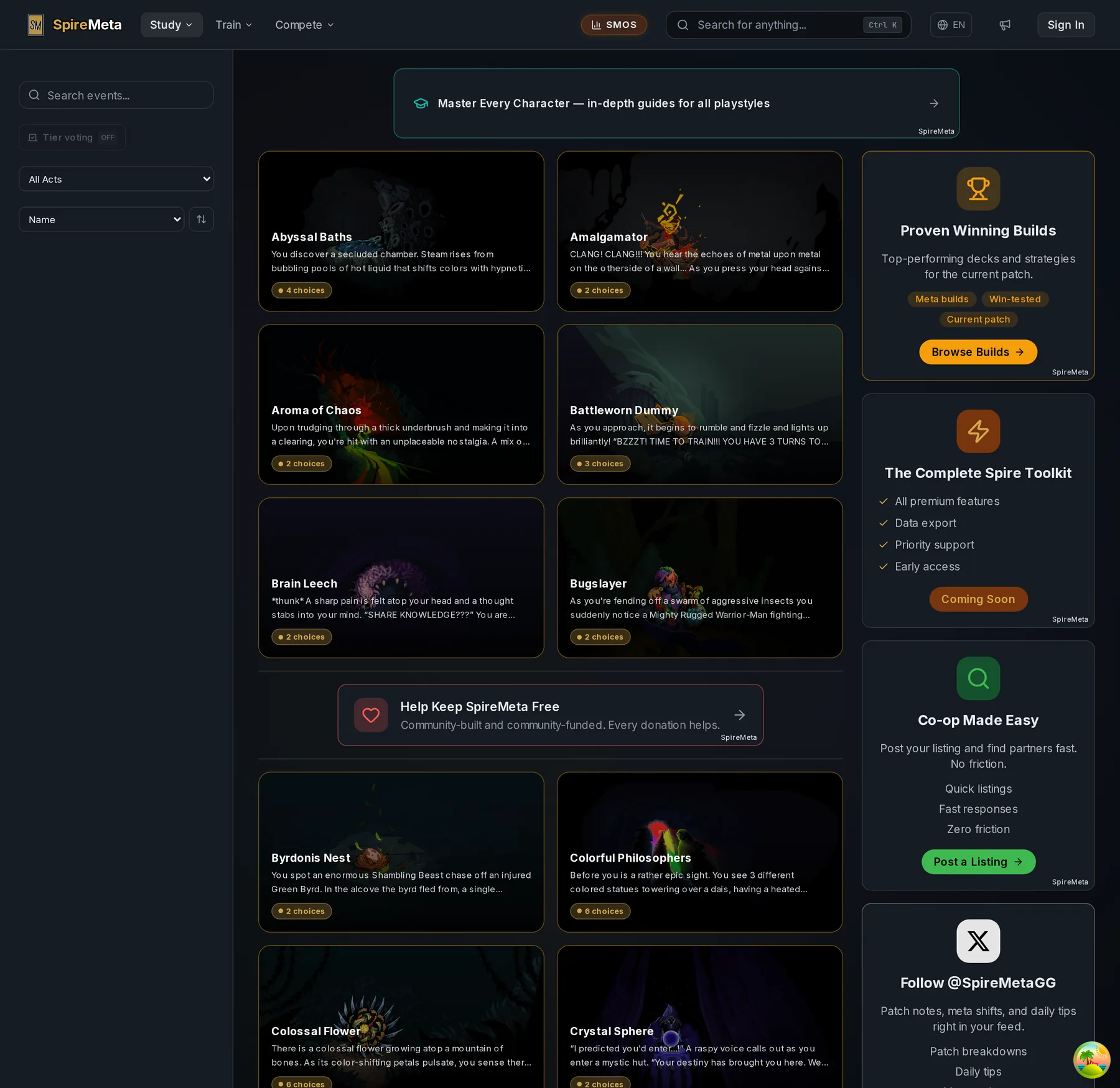 SpireMeta · events database